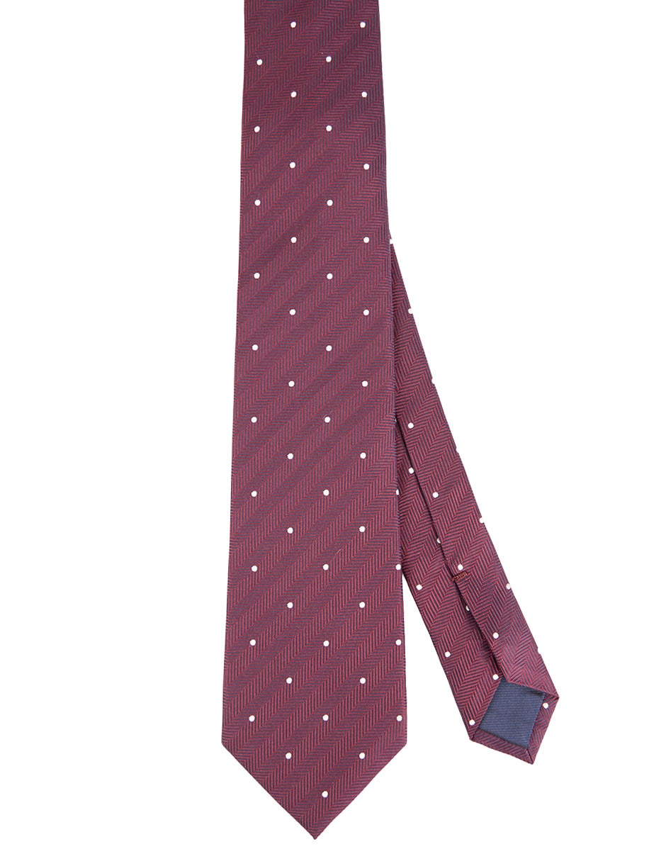 Corbata regular de seda estampado lunares para hombre