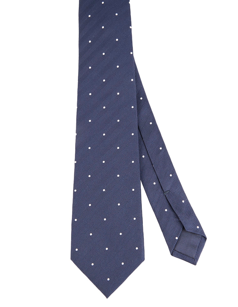 Corbata regular de seda estampado lunares para hombre