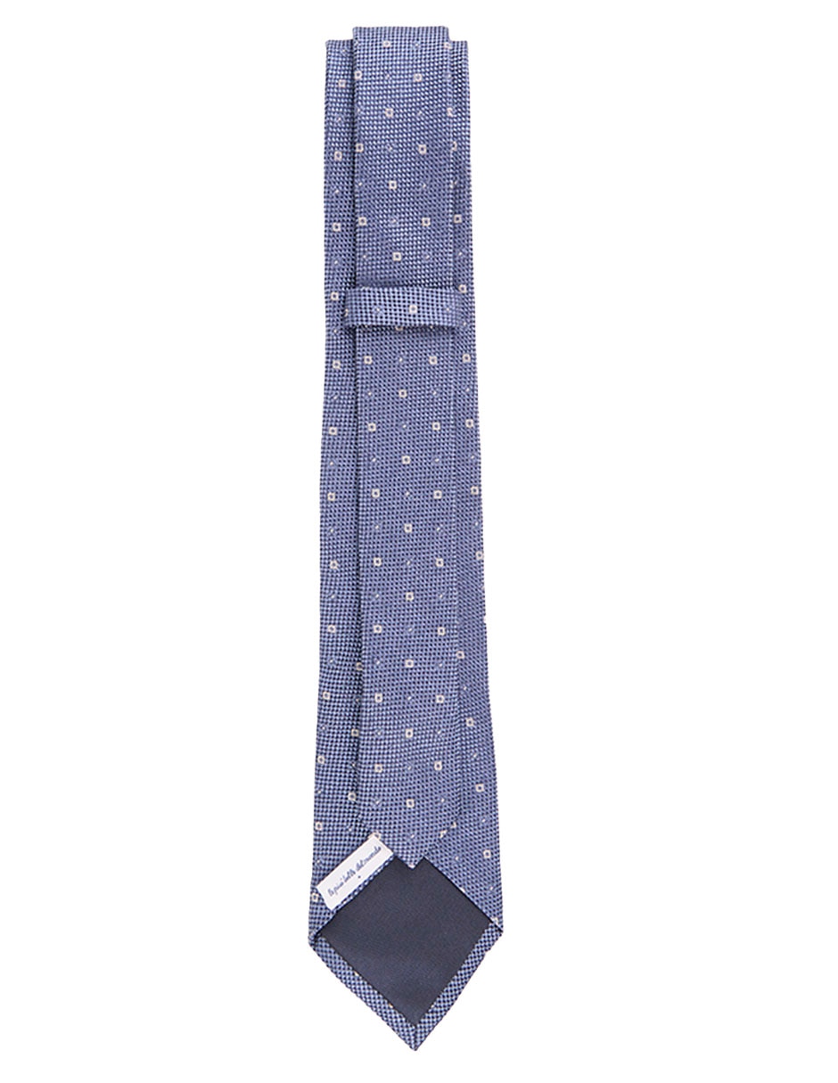 CORBATA SCAPPINO A CUADROS, AZUL MEDIO