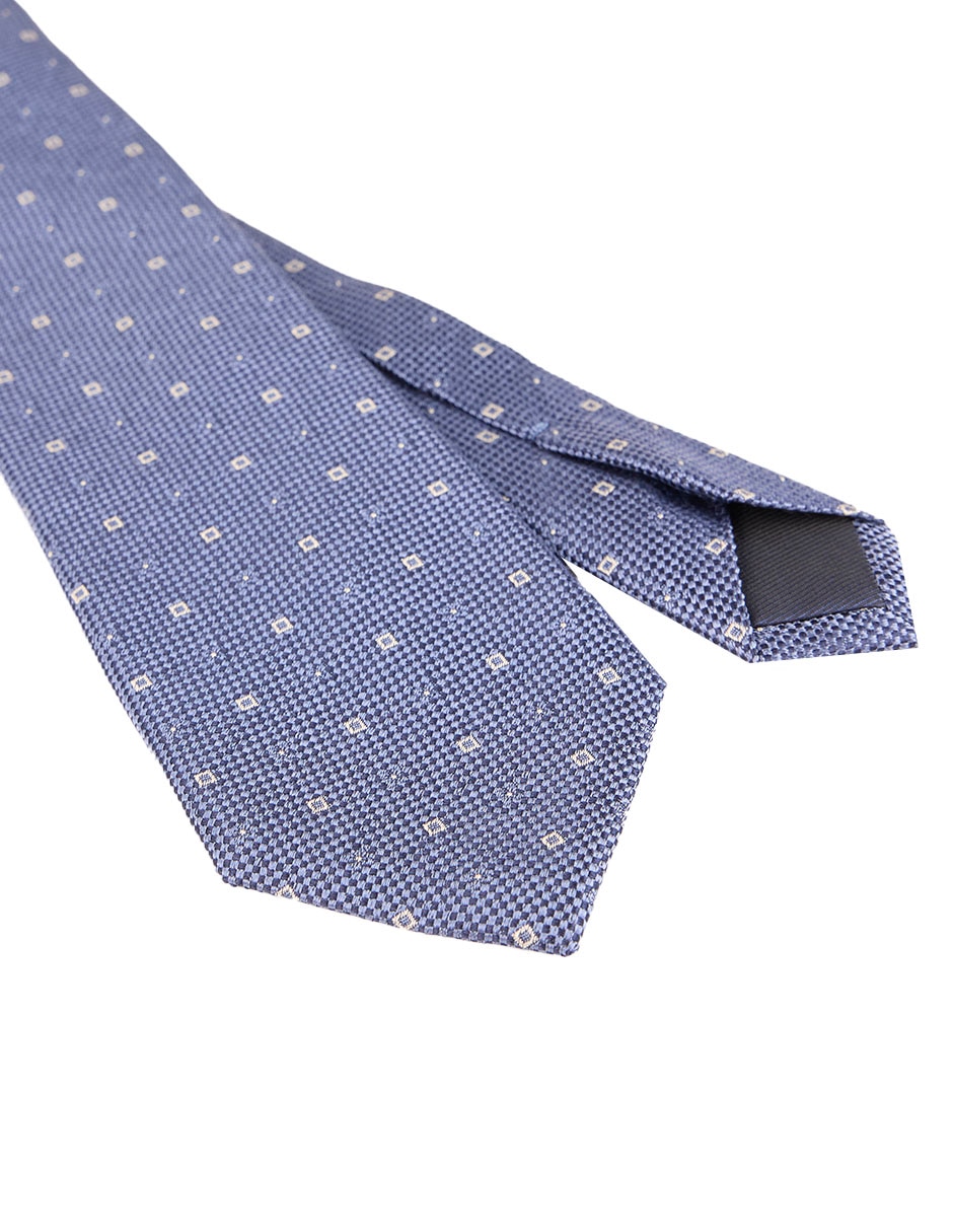CORBATA SCAPPINO A CUADROS, AZUL MEDIO