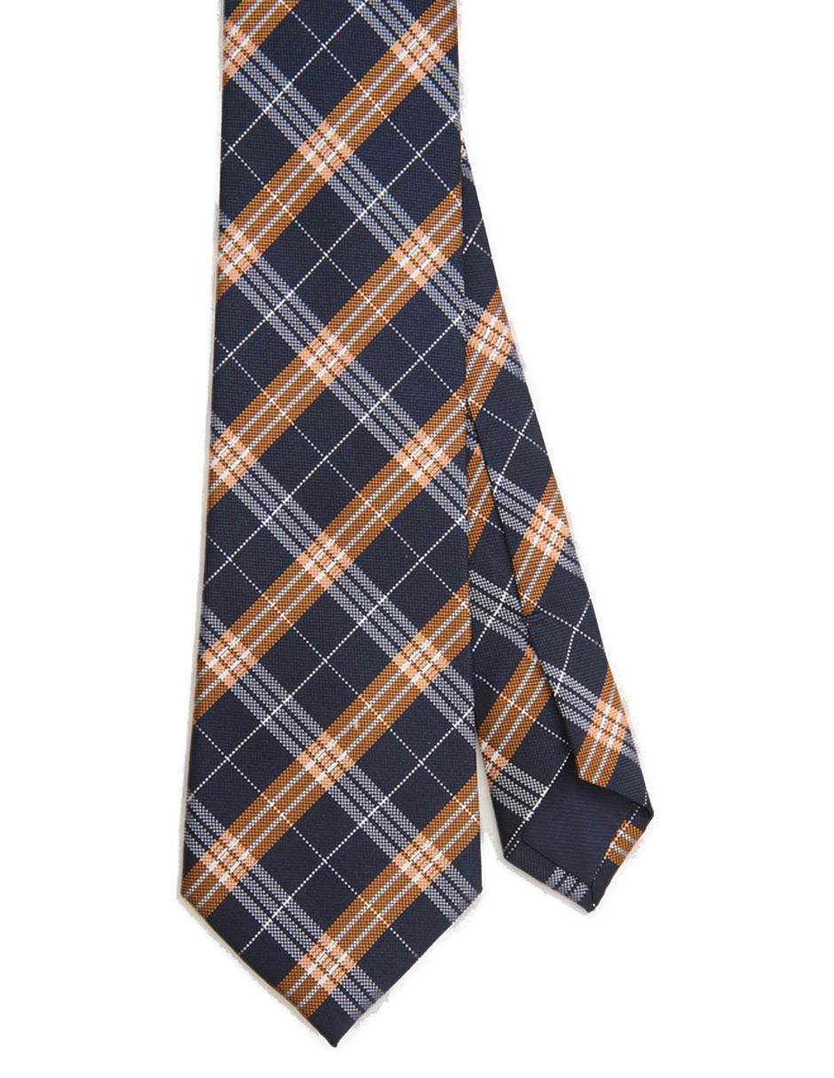 Corbata regular de seda estampado a cuadros para hombre