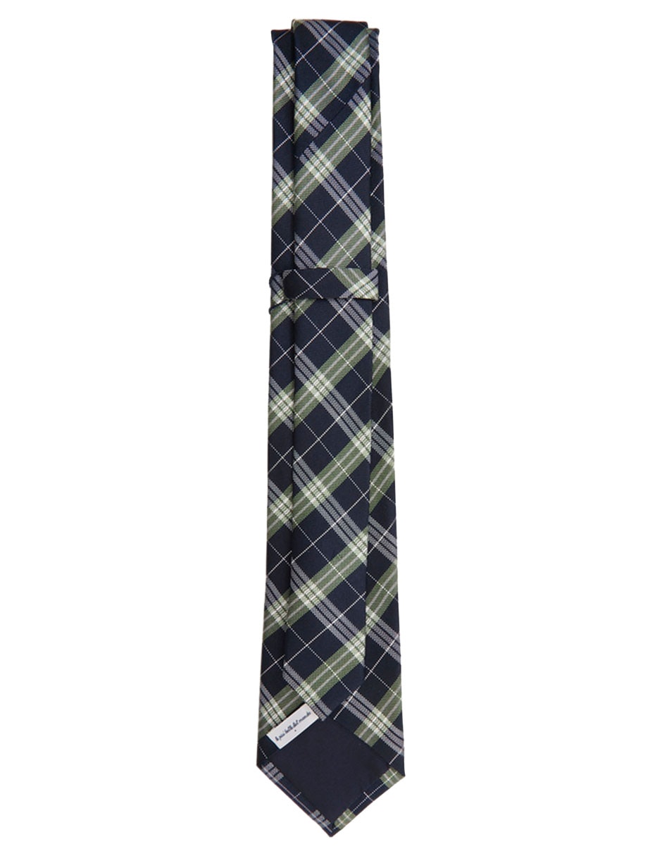 Corbata regular de seda estampado a cuadros para hombre 2