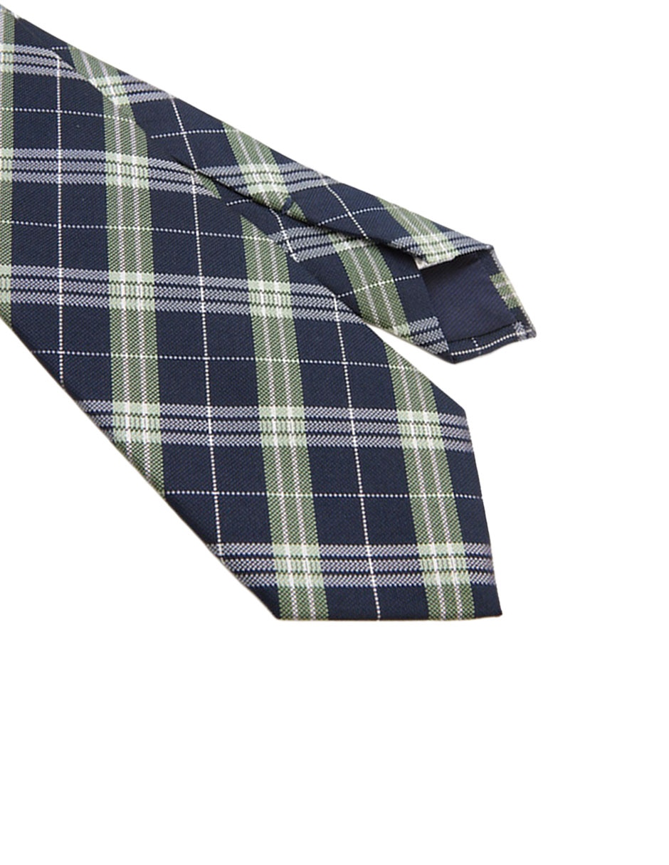 Corbata regular de seda estampado a cuadros para hombre 3