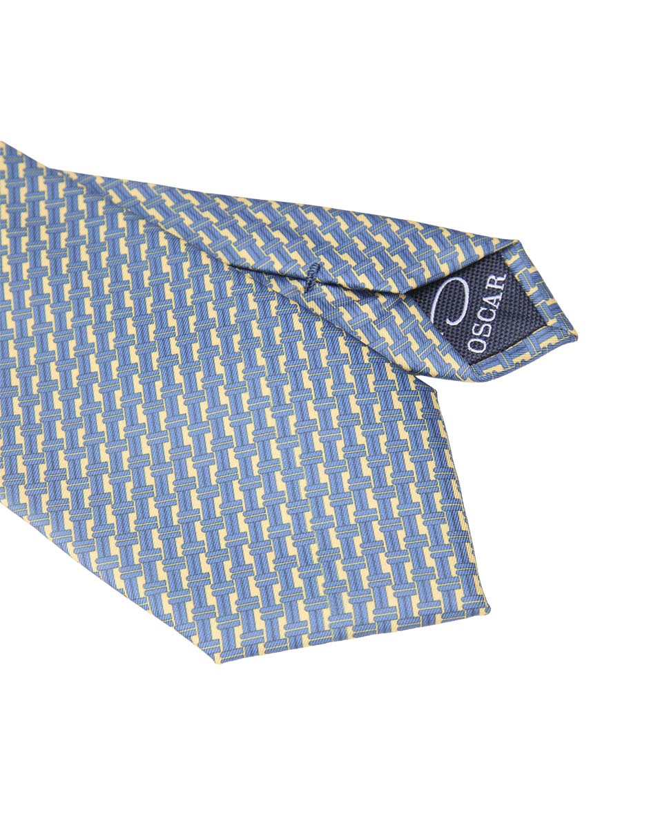 Corbata regular de seda estampado geométrico para hombre 3