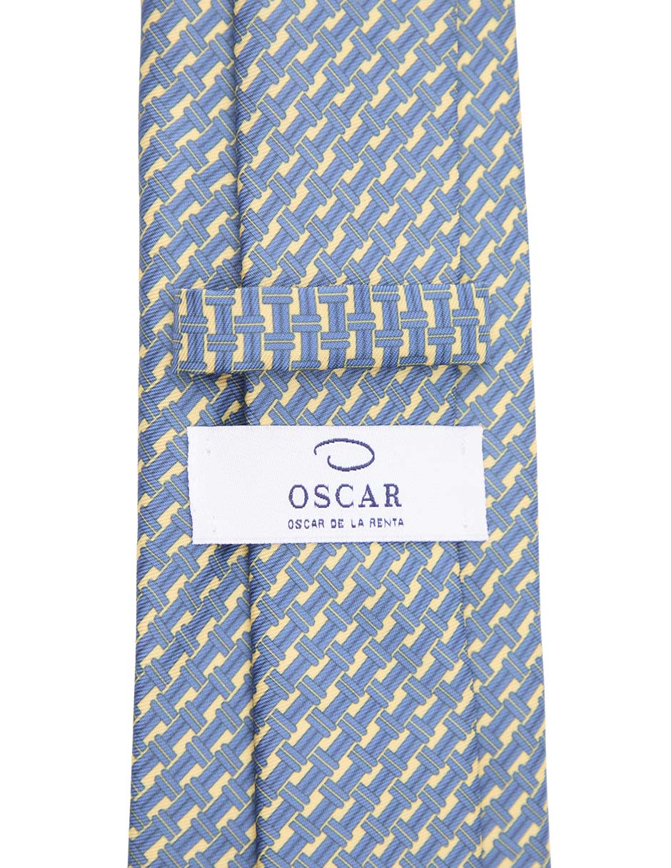 Corbata regular de seda estampado geométrico para hombre 4
