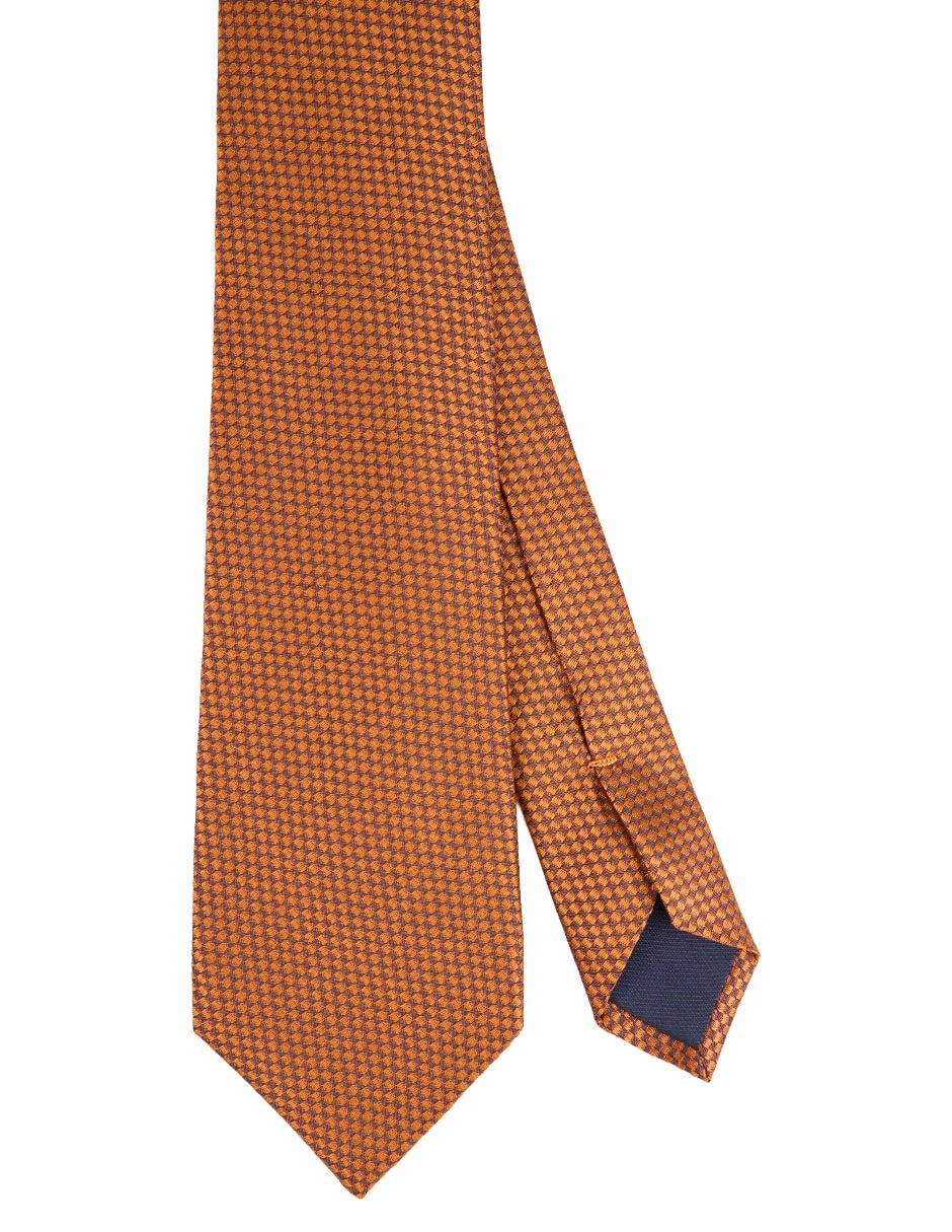 Corbata regular de seda estampado rombos para hombre