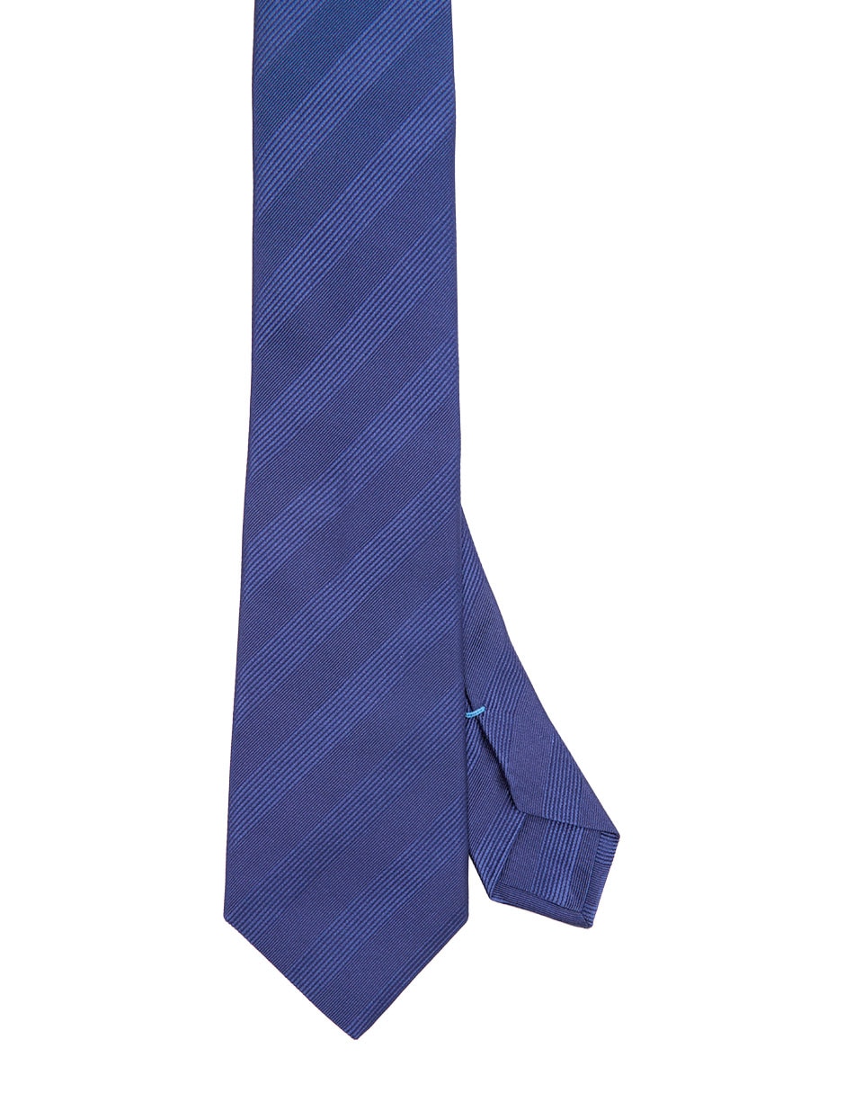 Corbata regular de seda estampado a rayas para hombre