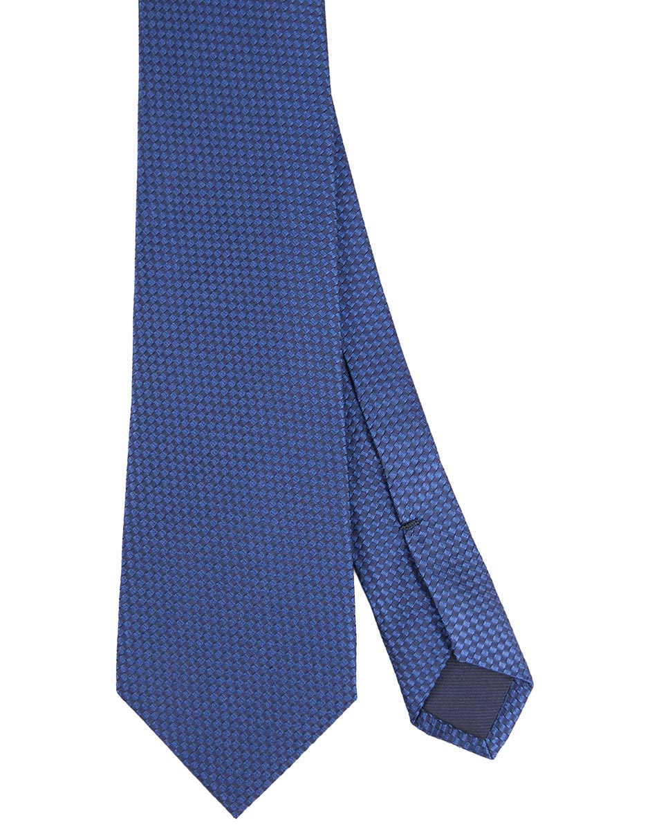 Corbata regular de seda estampado rombos para hombre