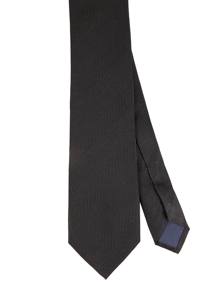 Corbata regular de seda estampado a rayas para hombre