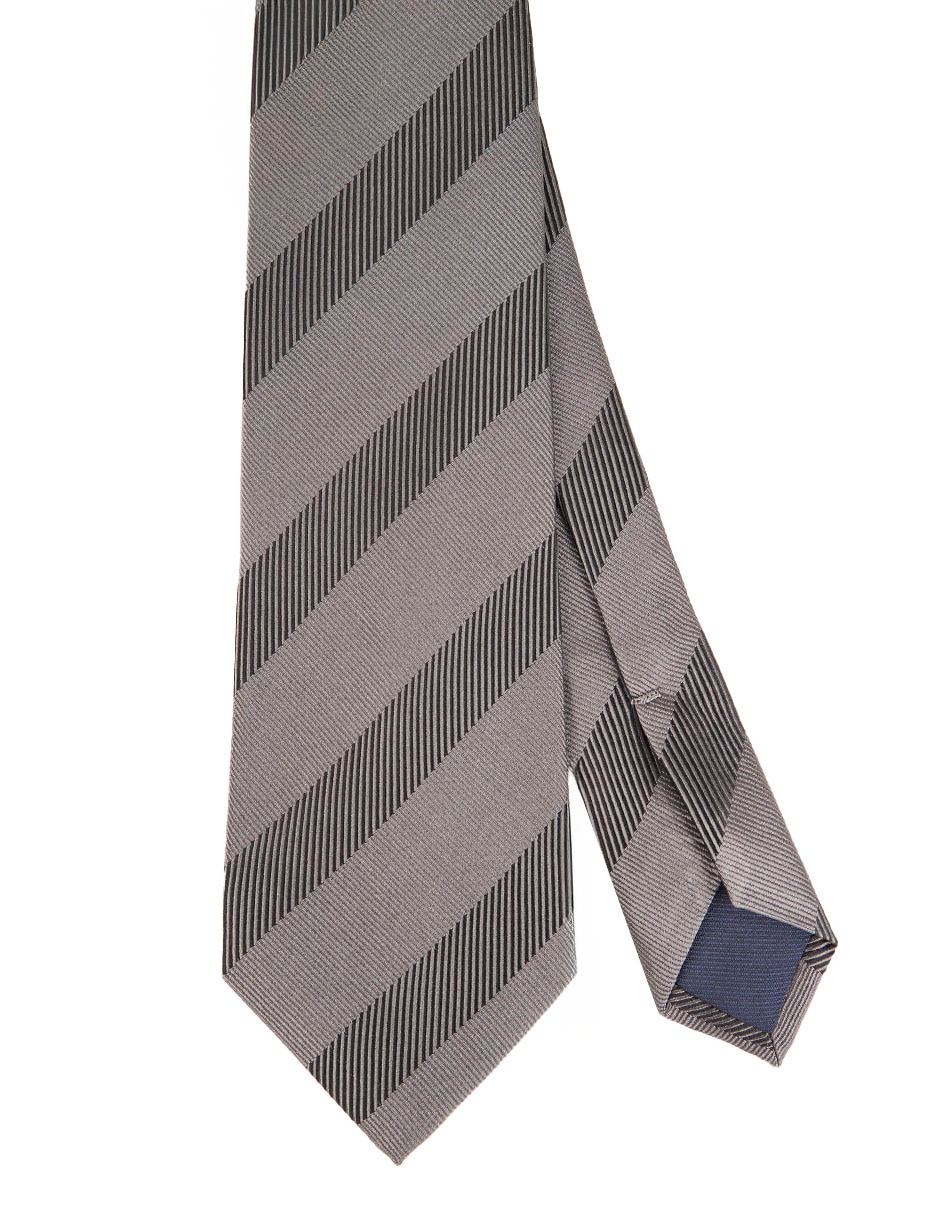 Corbata regular de seda estampado a rayas para hombre