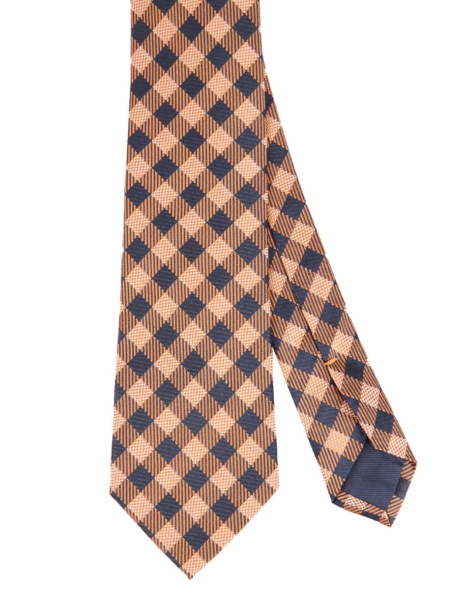 CORBATA SCAPPINO A RAYAS SEDA, NARANJA
