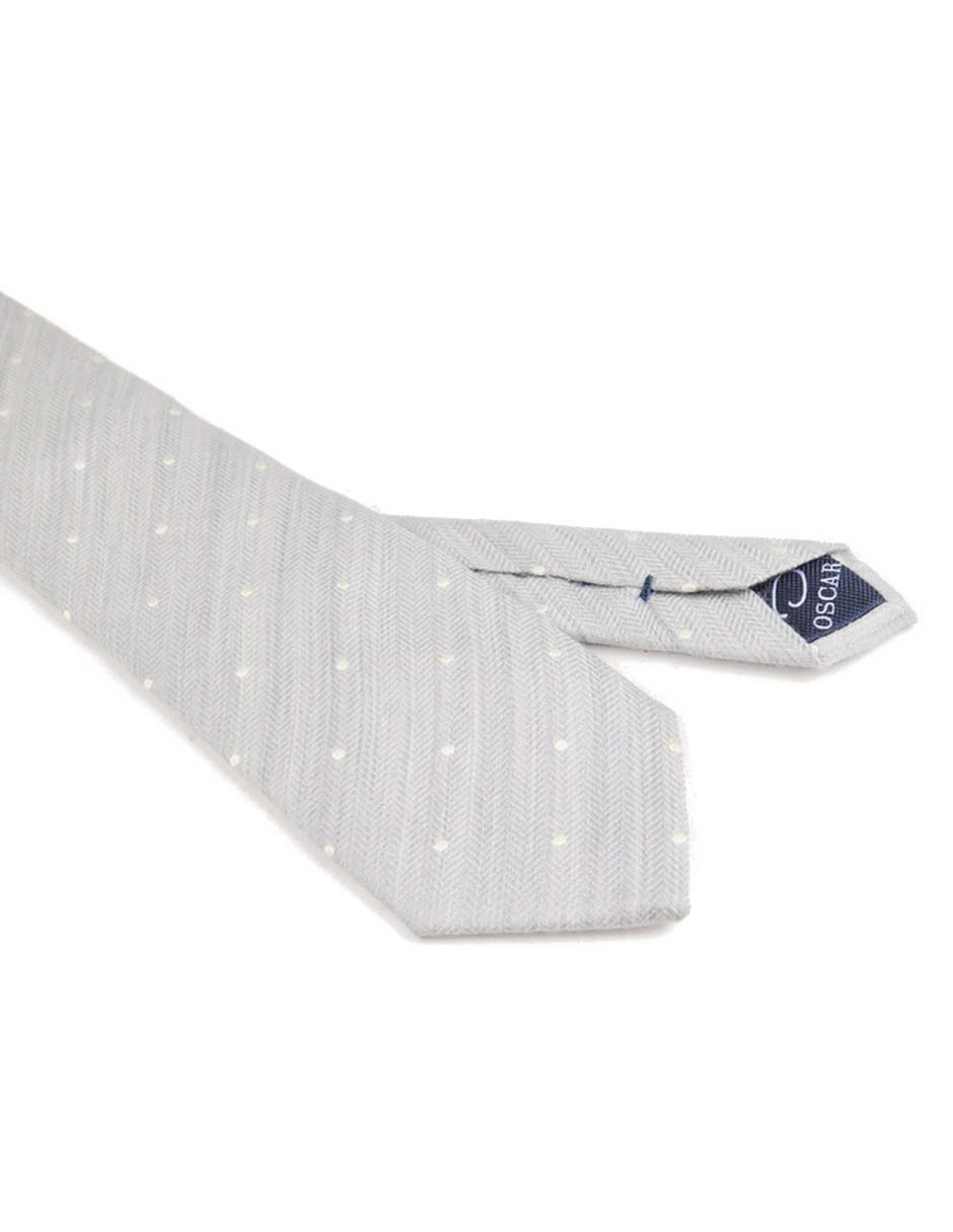 Corbata regular de seda estampado lunares para hombre 3
