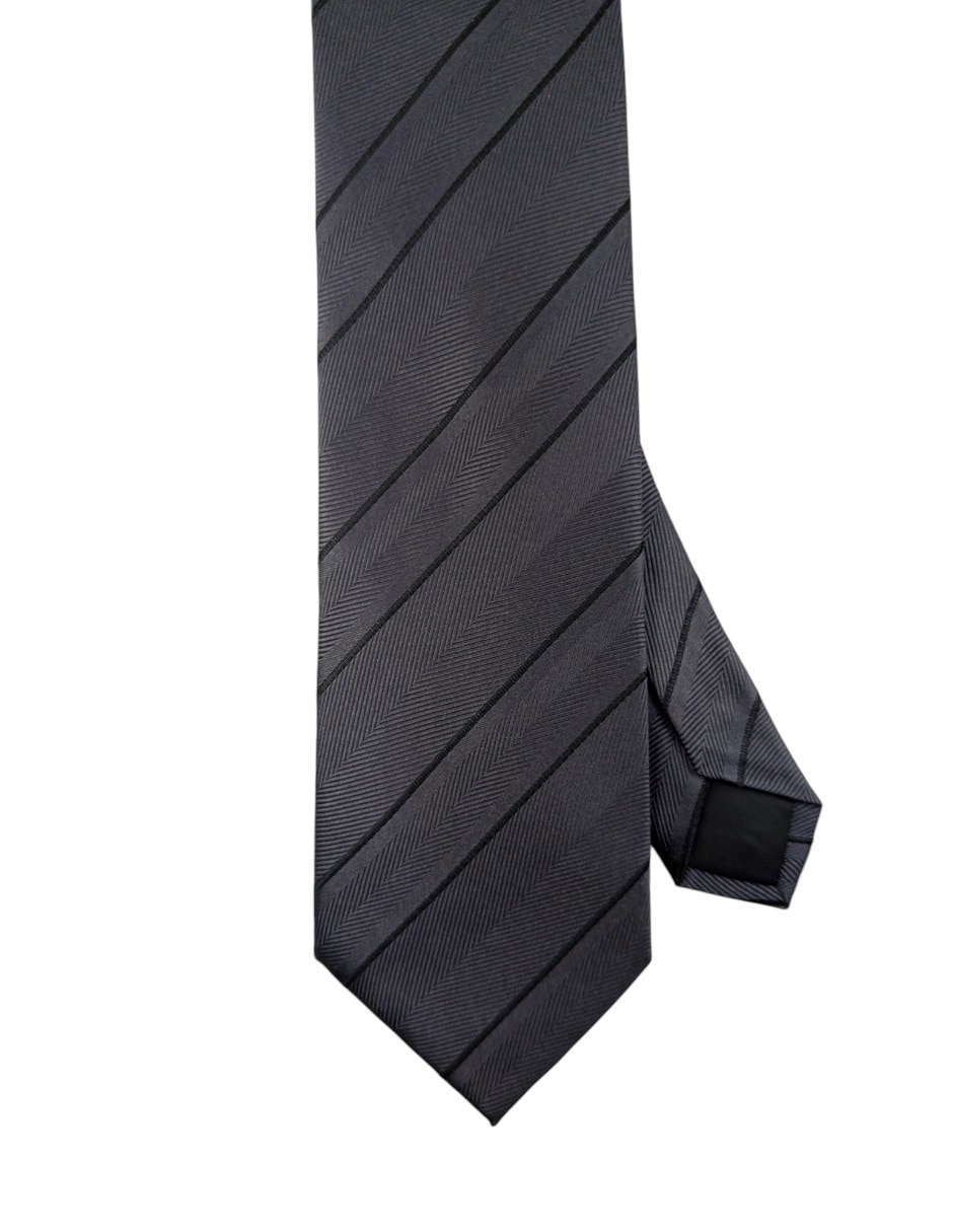 Corbata regular de seda estampado a rayas para hombre