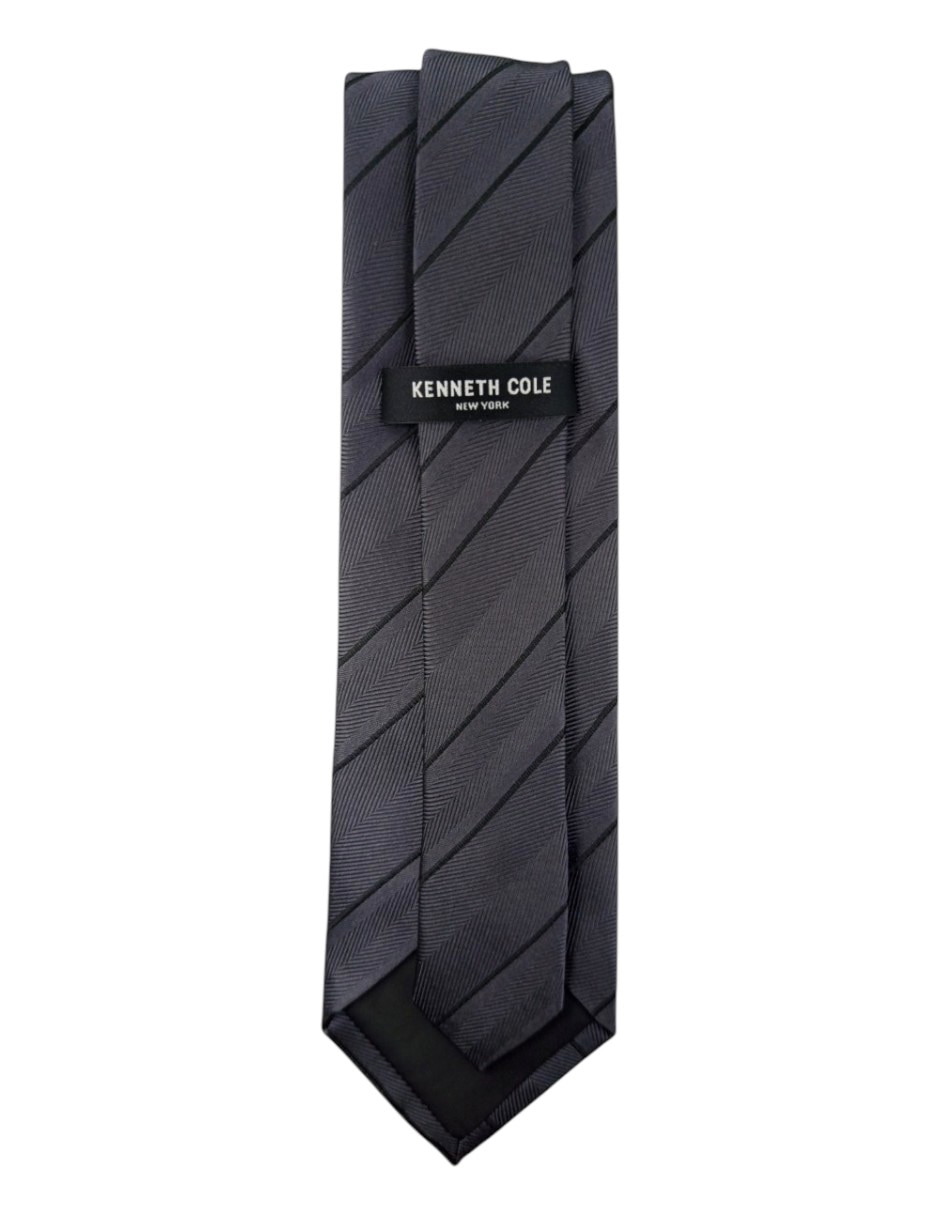 Corbata regular de seda estampado a rayas para hombre 2