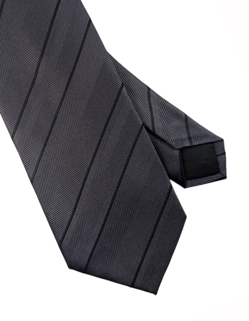 Corbata regular de seda estampado a rayas para hombre 3