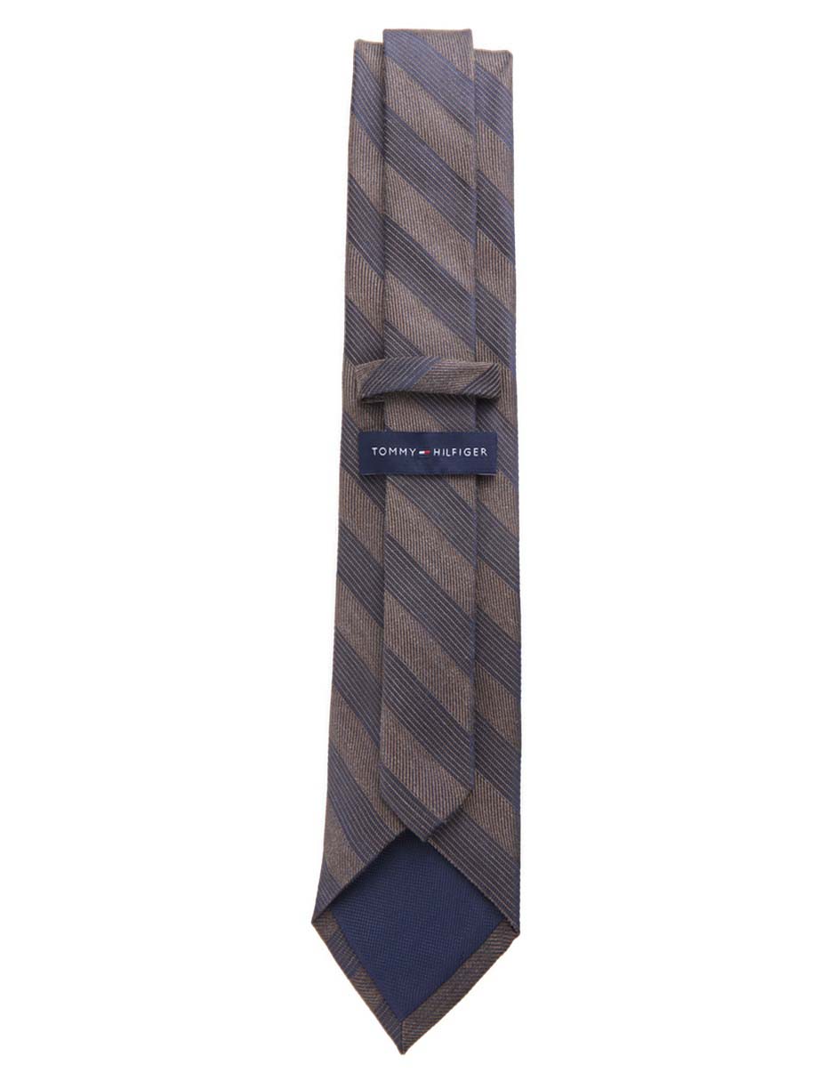 Corbata regular de seda estampado a rayas para hombre 2