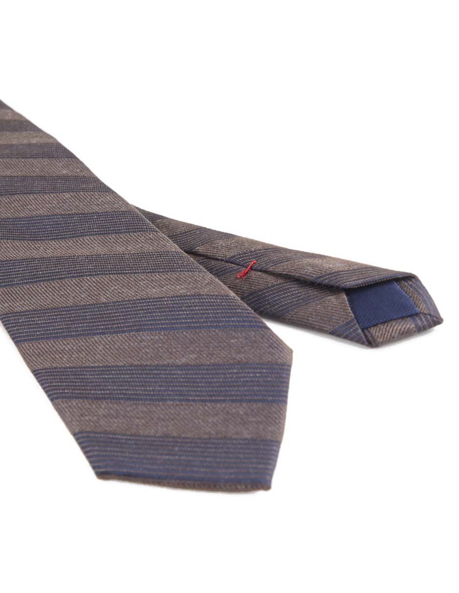 Corbata regular de seda estampado a rayas para hombre 3