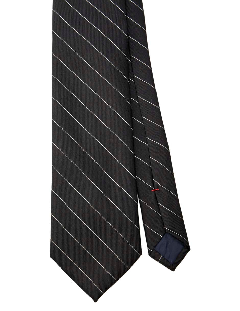 Corbata regular de seda estampado a rayas para hombre