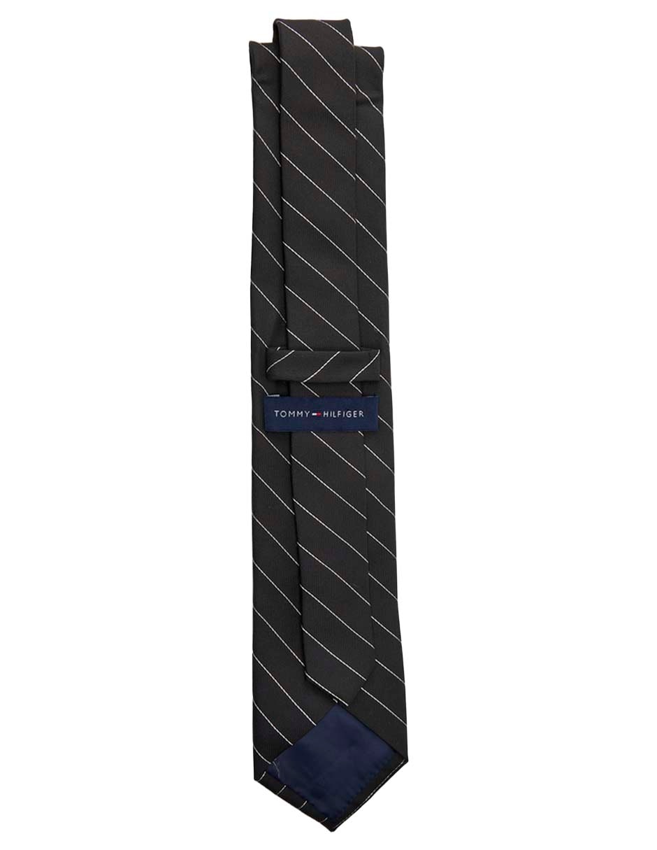 Corbata regular de seda estampado a rayas para hombre 2