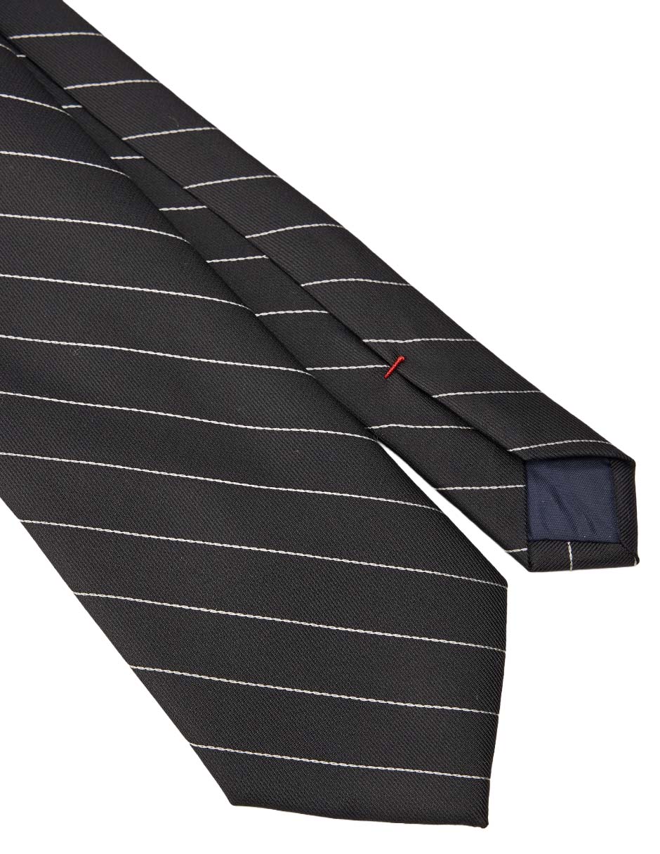 Corbata regular de seda estampado a rayas para hombre 3