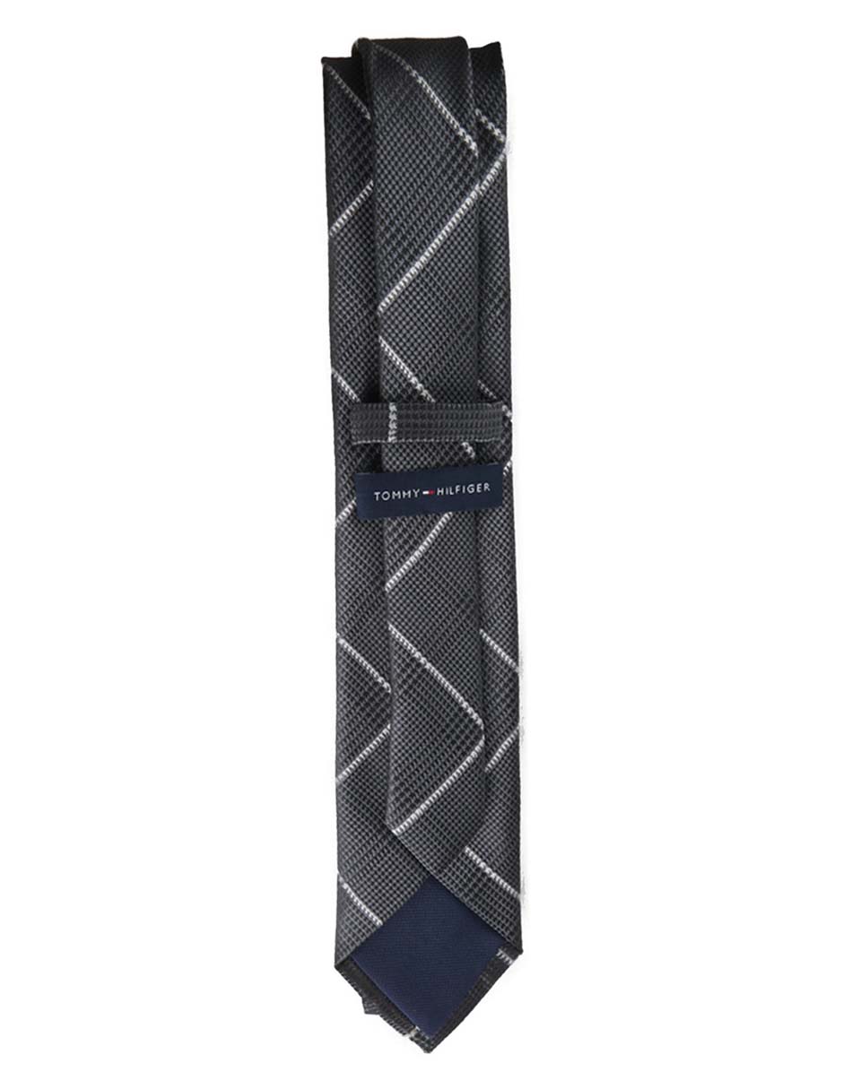 CORBATA TOMMY A CUADROS REGULAR, NEGRO