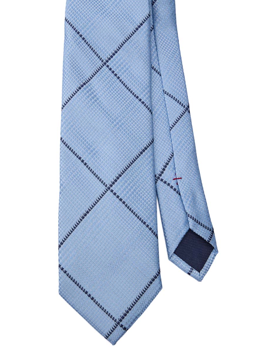 Corbata regular de seda estampado a cuadros para hombre