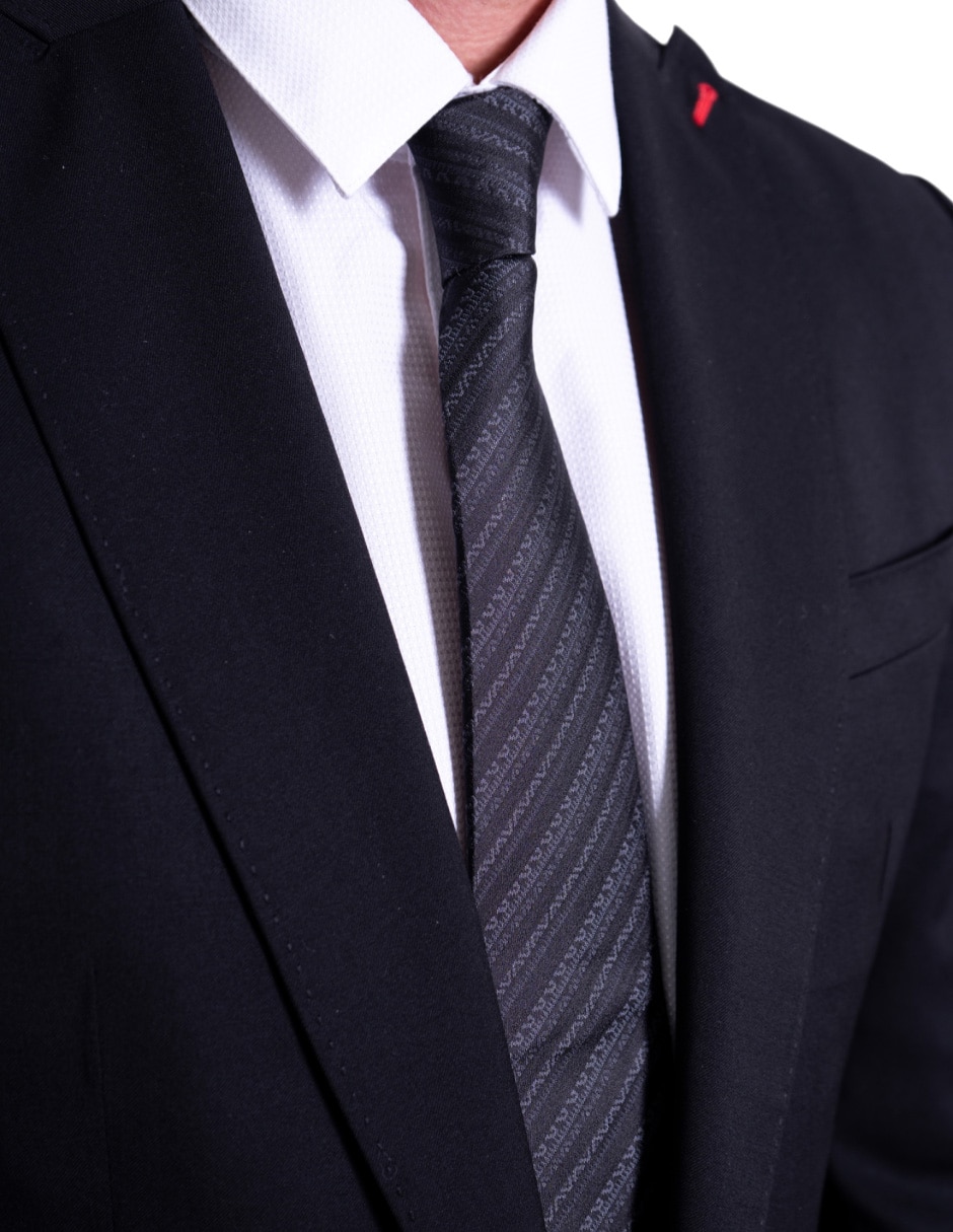 Corbata regular de seda estampado gráfico para hombre 3