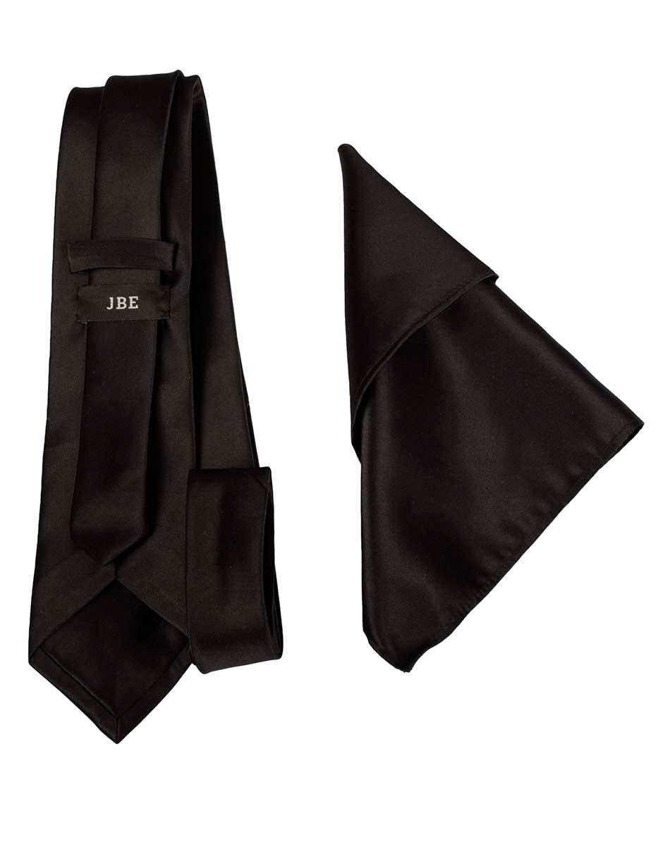 Set de corbata y pañuelo regular estampado liso para hombre 3