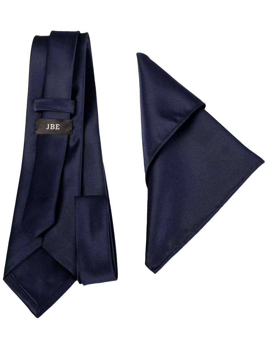 Set de corbata y pañuelo regular estampado liso para hombre 3
