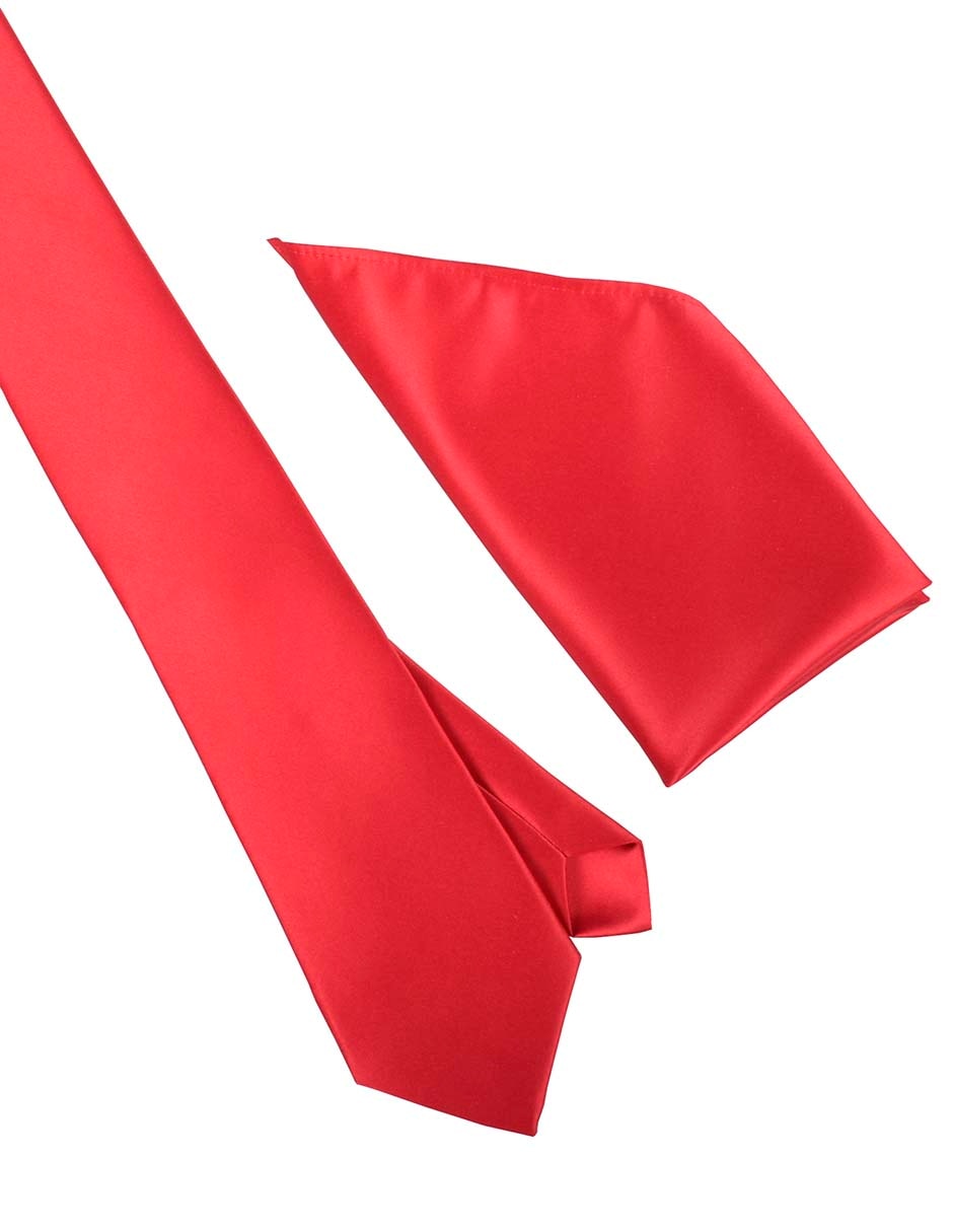 Set de corbata y pañuelo regular estampado liso para hombre 4