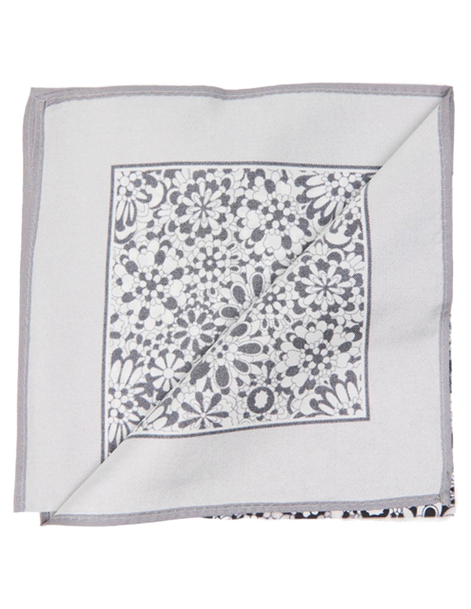 PAÑUELO JBE IND SEDA, PLATEADO