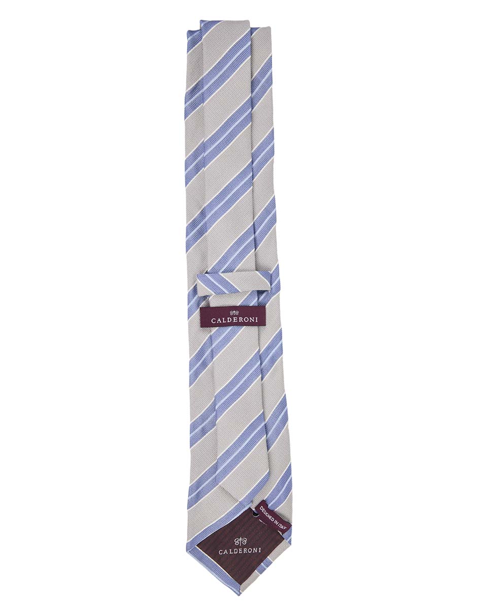 Corbata regular de seda estampado a rayas para hombre 2
