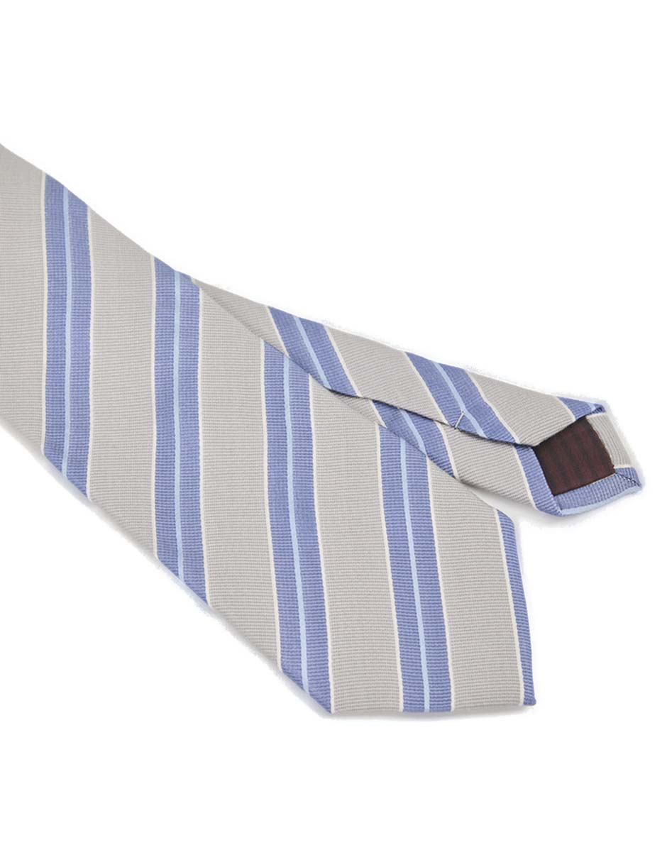 Corbata regular de seda estampado a rayas para hombre 3