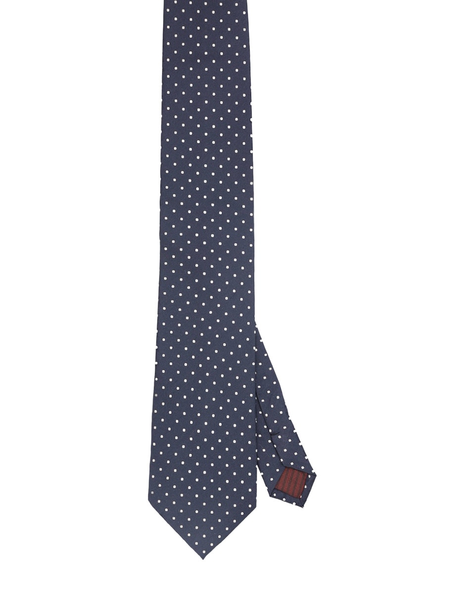Corbata regular de seda estampado lunares para hombre