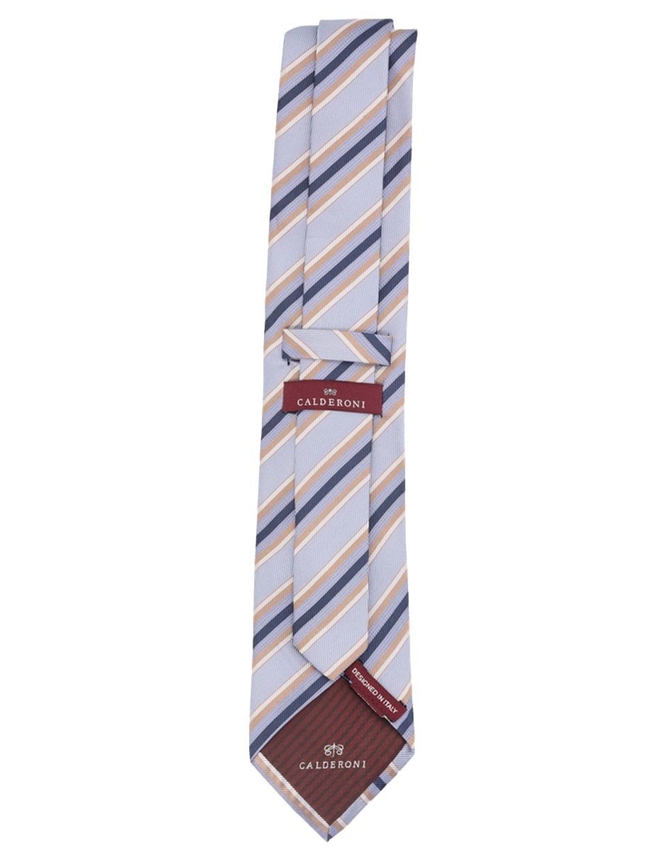 Corbata regular de seda estampado a rayas para hombre 2
