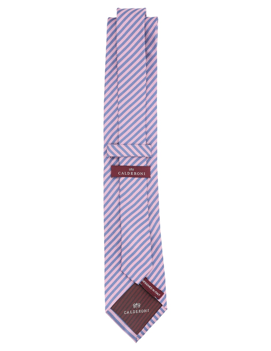 Corbata regular de seda estampado a rayas para hombre 2
