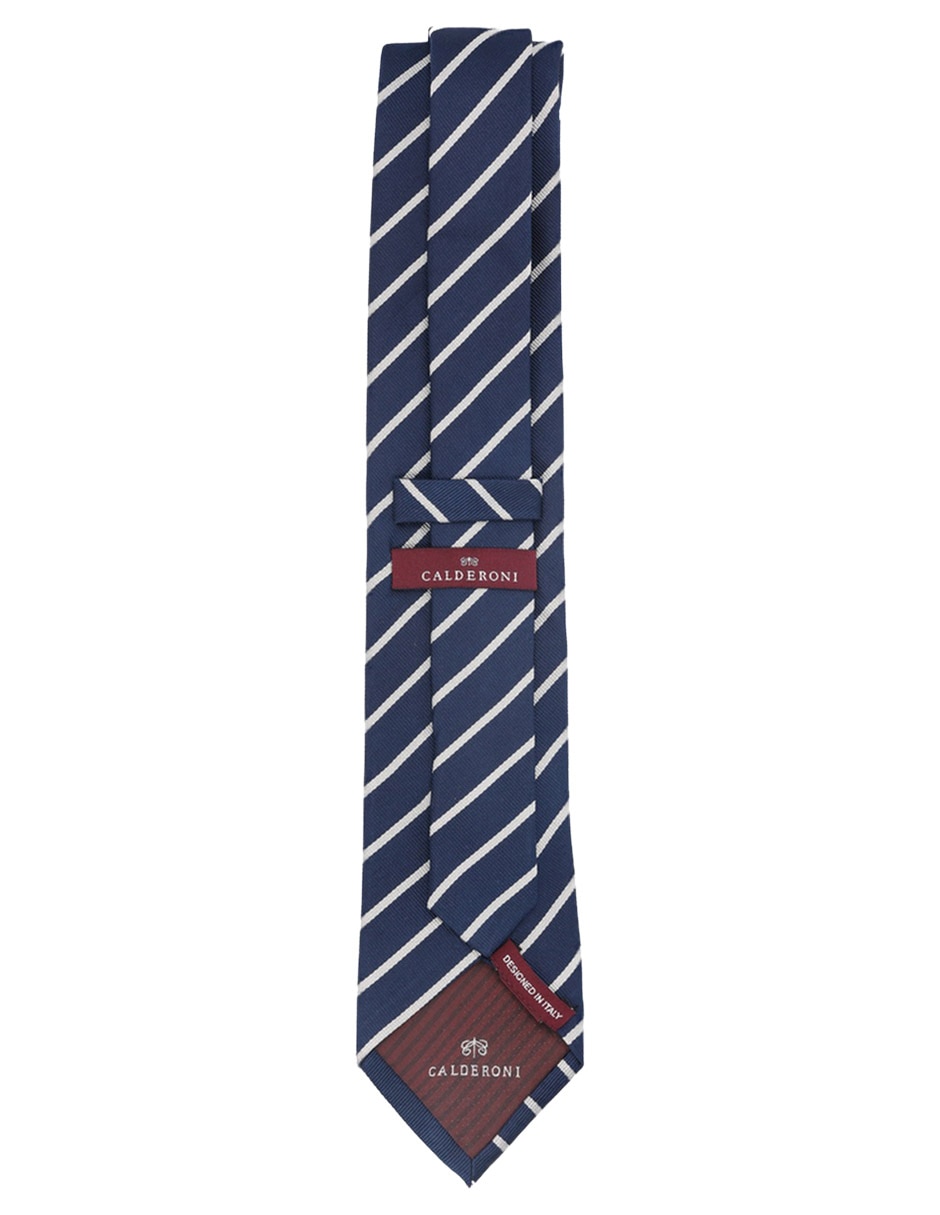 Corbata regular de seda estampado a rayas para hombre 2