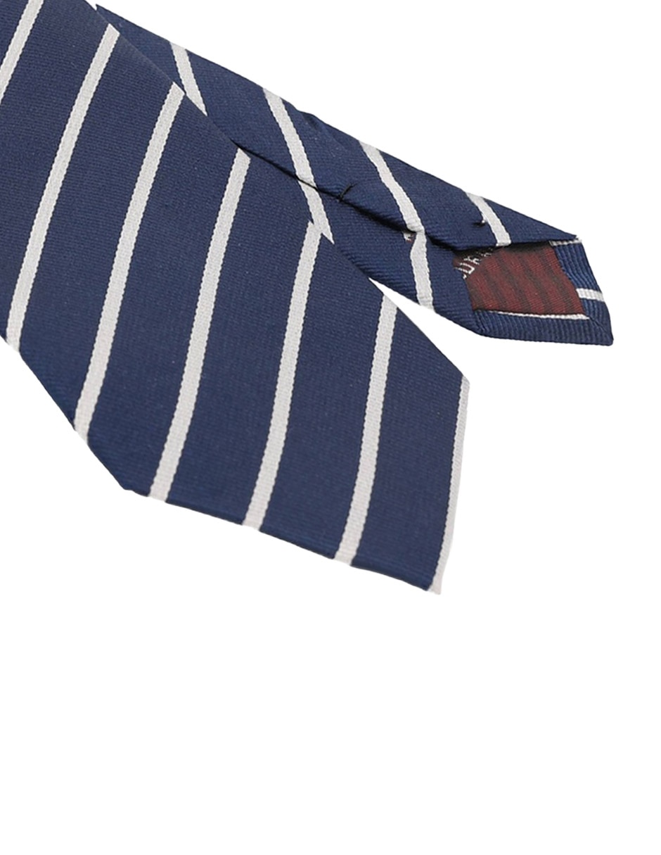 Corbata regular de seda estampado a rayas para hombre 3