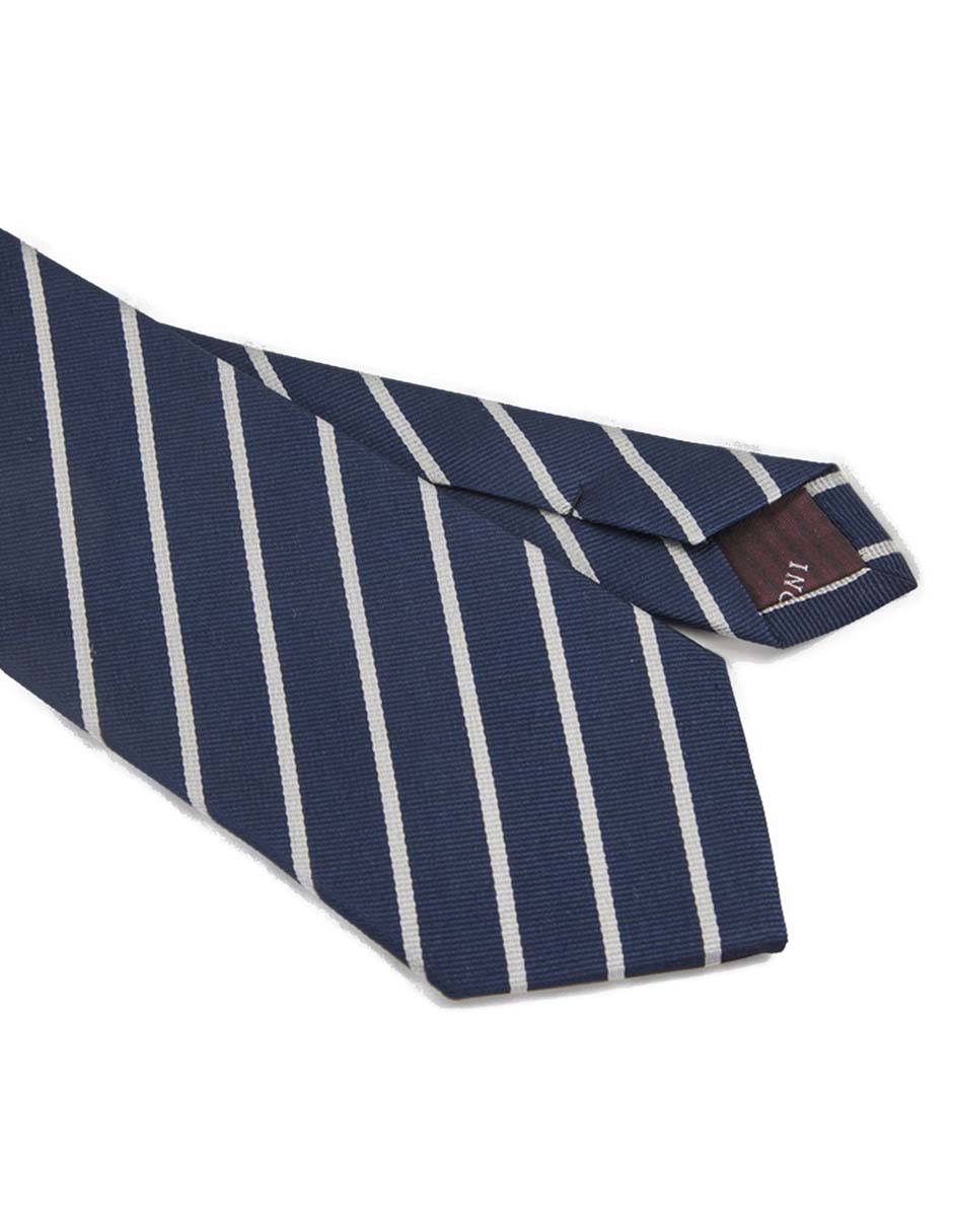 Corbata regular de seda estampado a rayas para hombre 3
