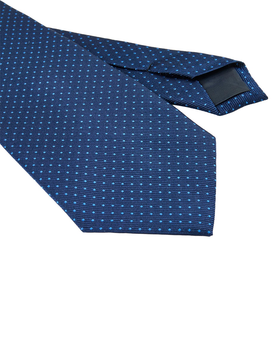 Corbata slim de seda estampado lunares para hombre 3