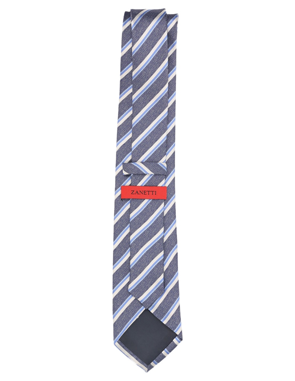 Corbata regular de seda estampado a rayas para hombre 2