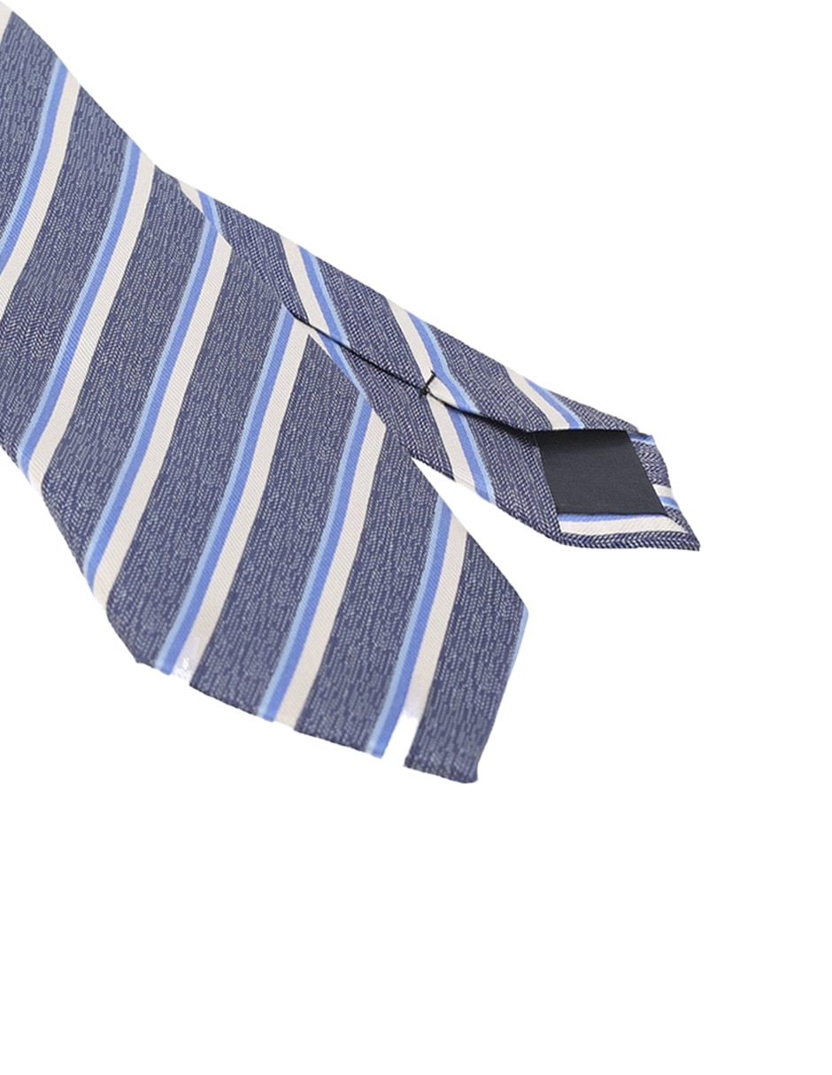 Corbata regular de seda estampado a rayas para hombre 3