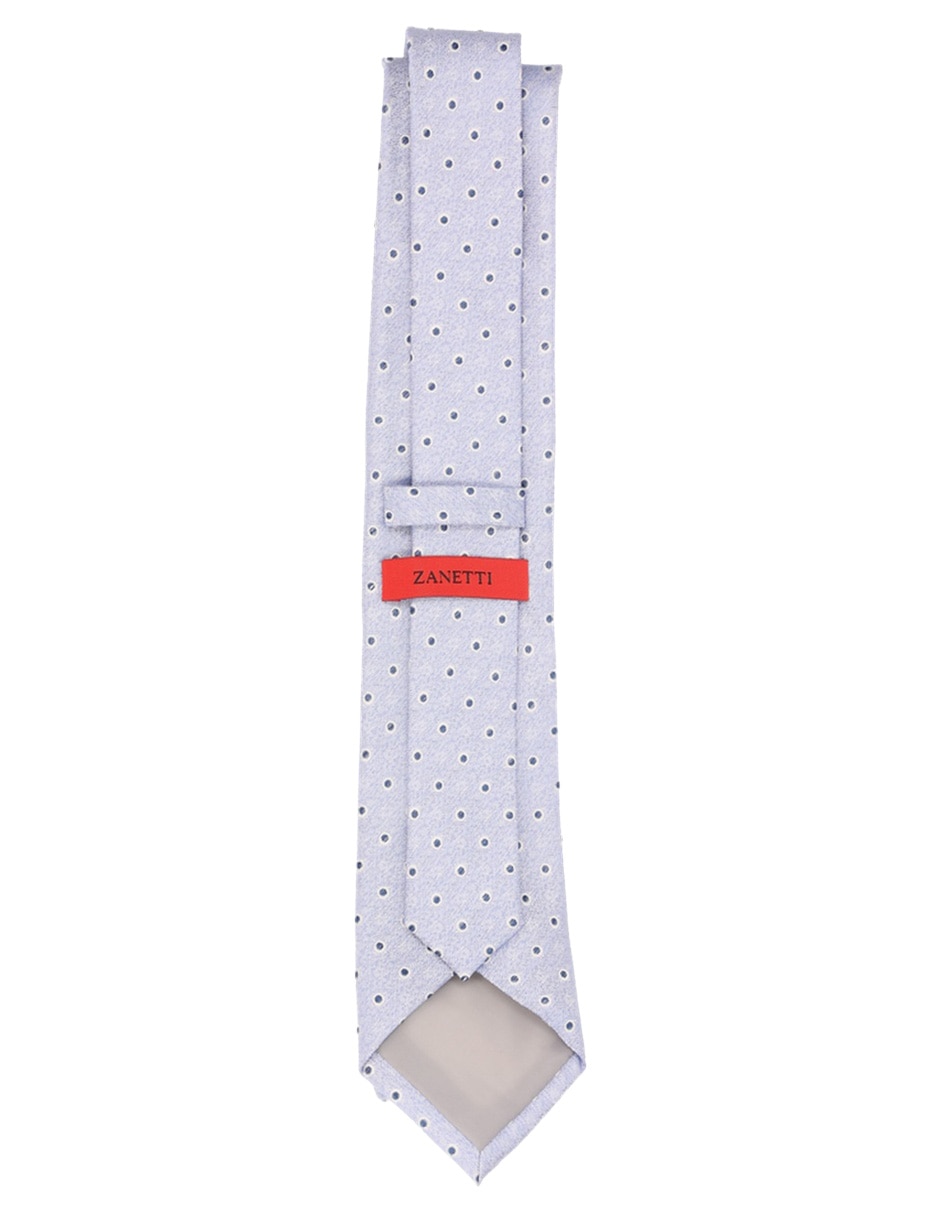 Corbata regular de seda estampado lunares para hombre 2