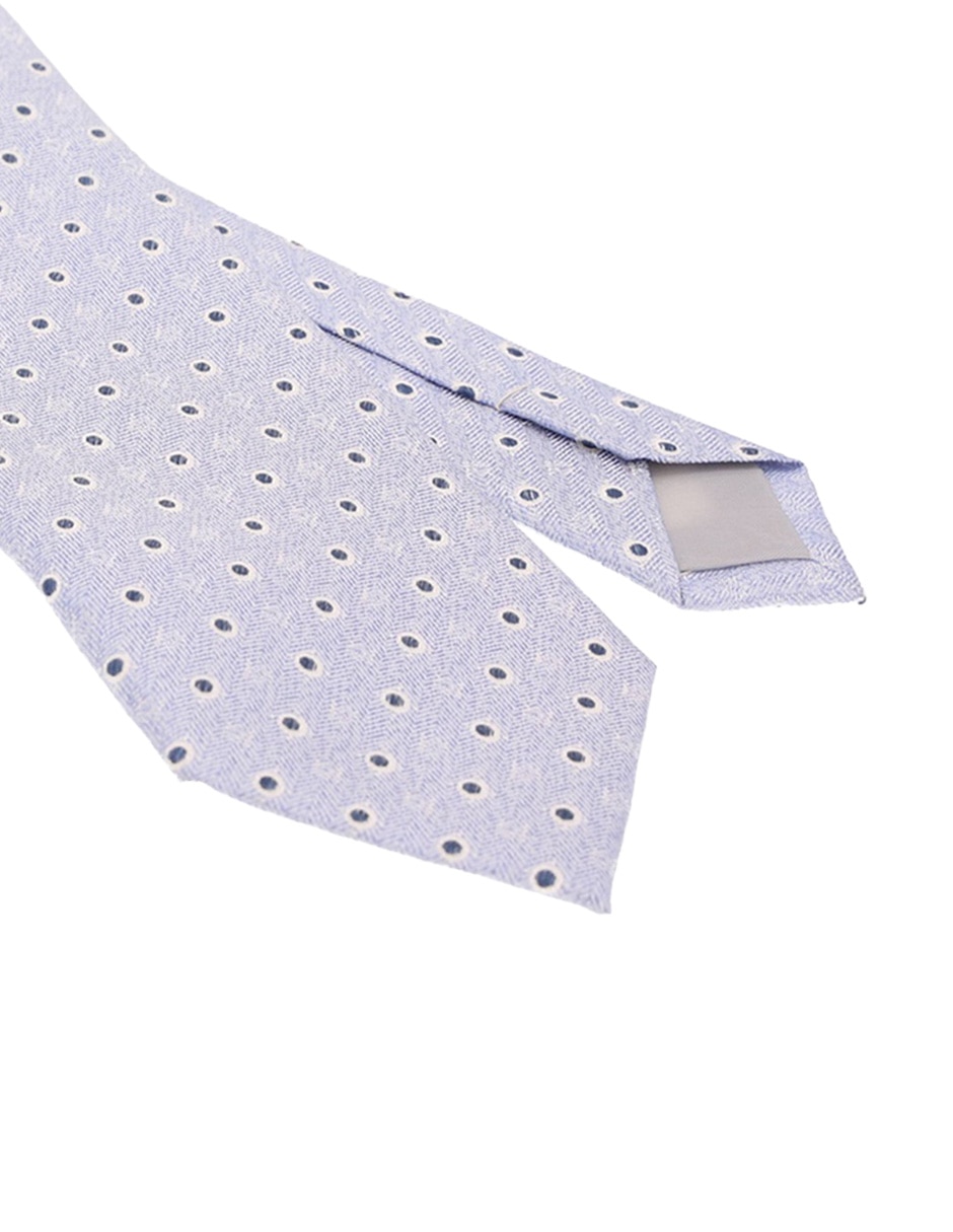 Corbata regular de seda estampado lunares para hombre 3