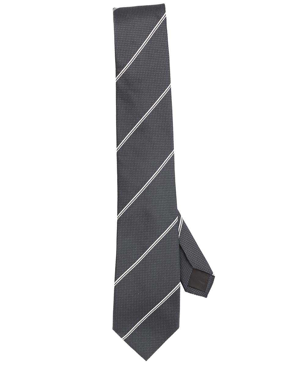 Corbata regular de seda estampado a rayas para hombre