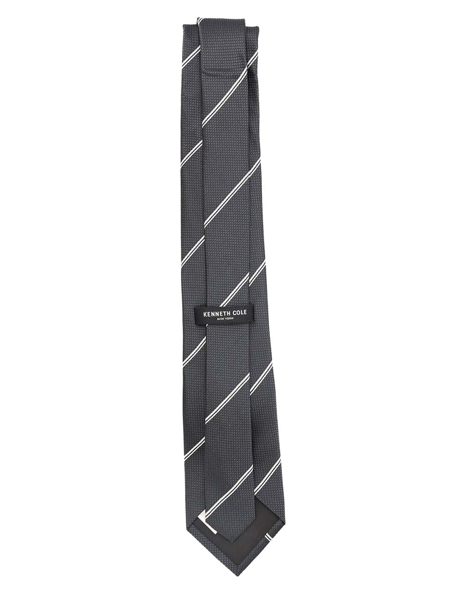 Corbata regular de seda estampado a rayas para hombre 2