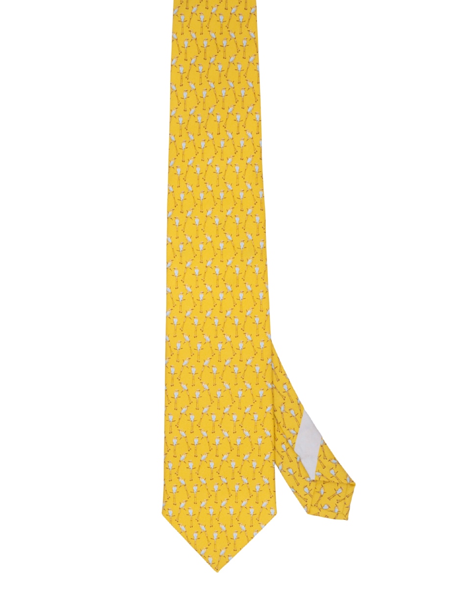 Corbata regular de seda estampada para hombre