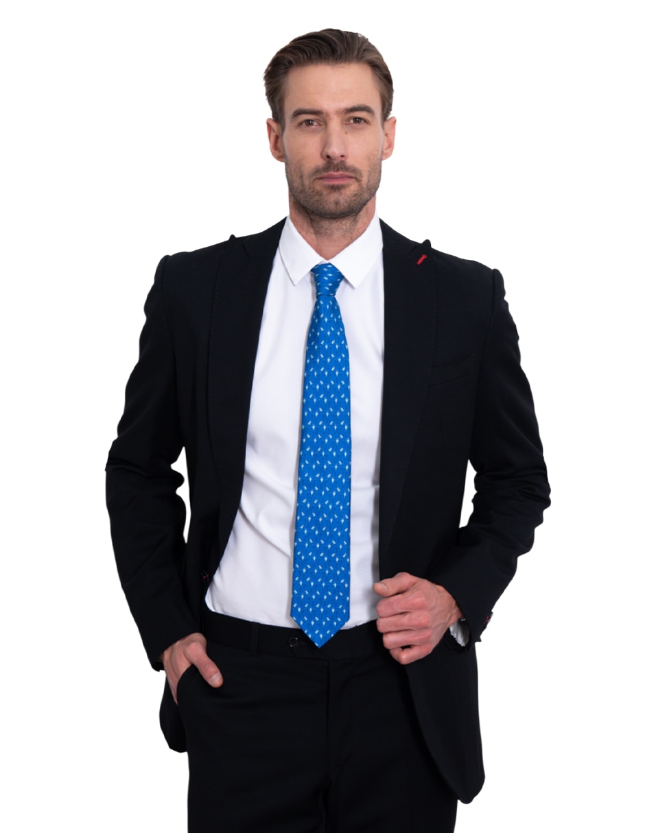 Corbata regular de seda estampada para hombre 4