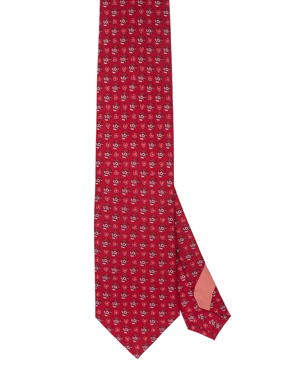 Corbata regular de seda estampada para hombre