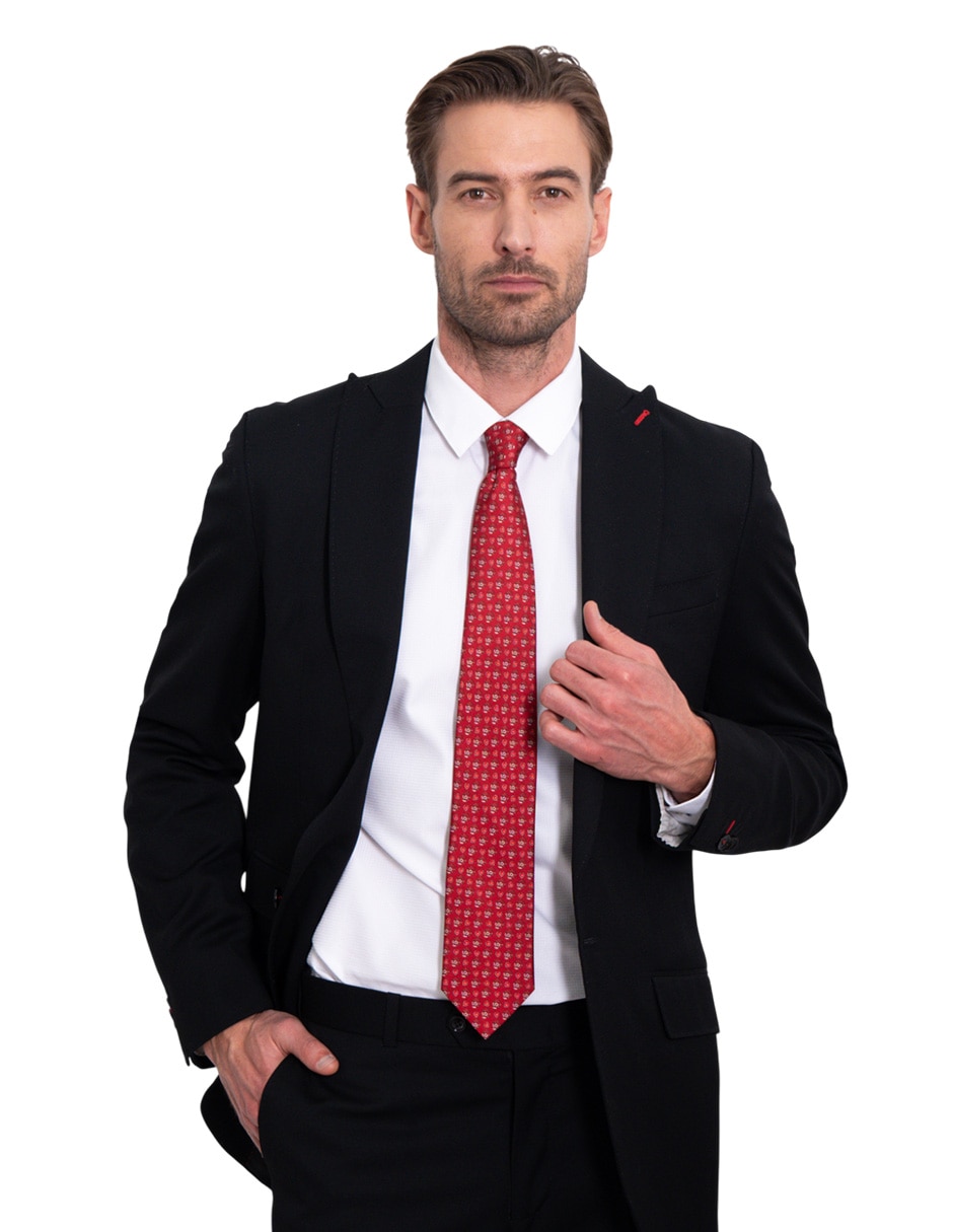 Corbata regular de seda estampada para hombre 2